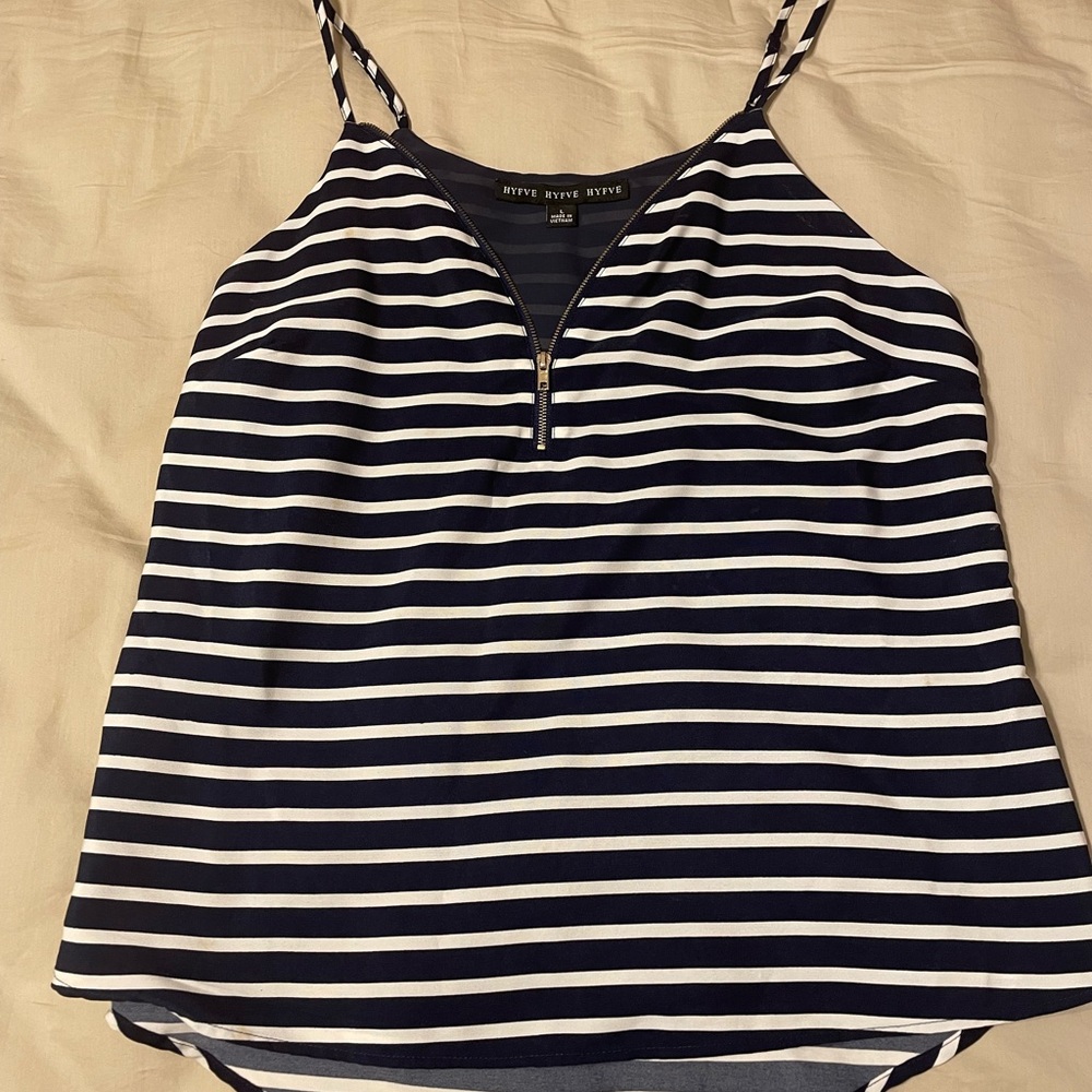 Navy and white stripe tank
